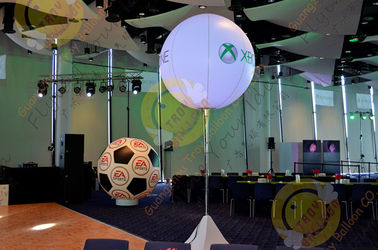 ballon gonflable rond attrayant blanc d'hélium de 2.5m avec l'éclairage de RVB LED