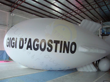Impression protégée UV élastique blanche gonflable énorme de ballon à air de zeppelin